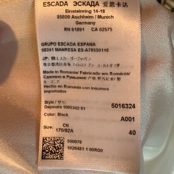 Escada Geometric print black and white dress NWOT 🔴 - Picture 10 of 11